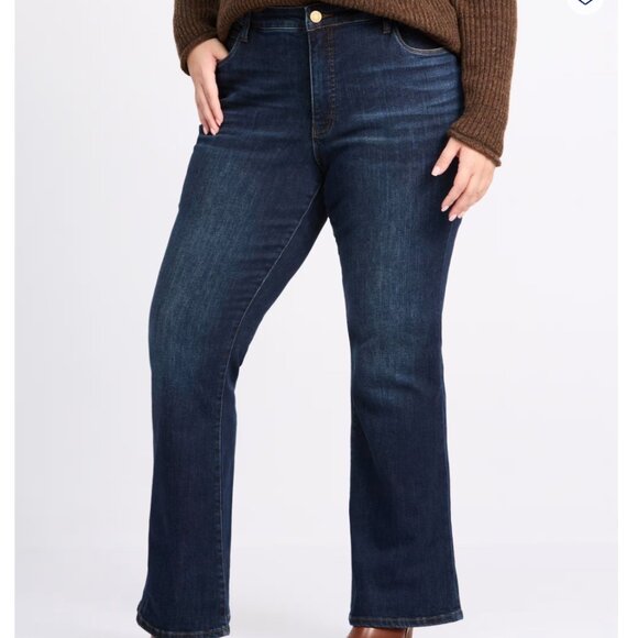 Kut from the Kloth 'Ana' High Rise Fab Ab Flare Jeans Women's 18W Plus Size Dark - Picture 1 of 10